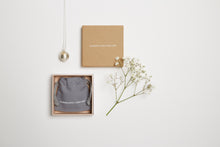 Load image into Gallery viewer, Hallmarked sterling silver mama-to-bee Mexican bola pregnancy necklace with luxury packaging