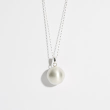 Load image into Gallery viewer, satin hallmarked sterling silver Mexican bola pregnancy necklace with sterling silver bail
