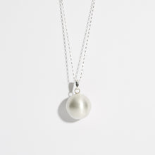 Load image into Gallery viewer, satin hallmarked sterling silver Mexican bola pregnancy necklace with sterling silver bail