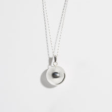 Load image into Gallery viewer, polished hallmarked sterling silver Mexican bola pregnancy necklace with sterling silver bail